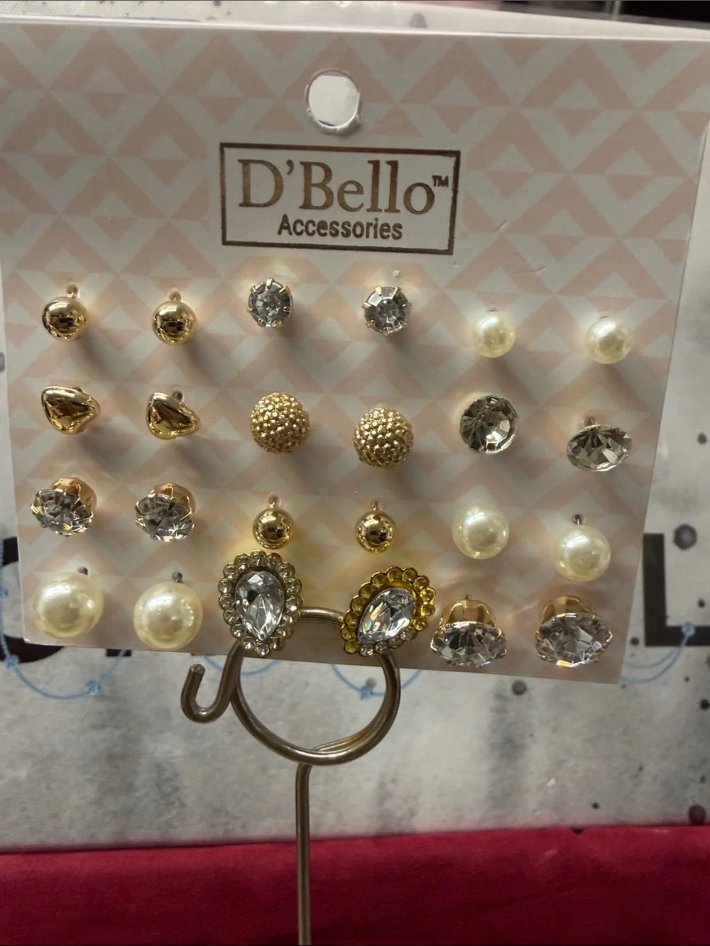 ❣️5/$25❣️D'Bello Gold and Pearl Mixed Stud Earring Set - 12 Pairs